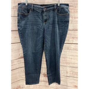 Talbots Flawless Five-Pocket Boyfriend Jeans Dark Wash Denim 16W CN5010